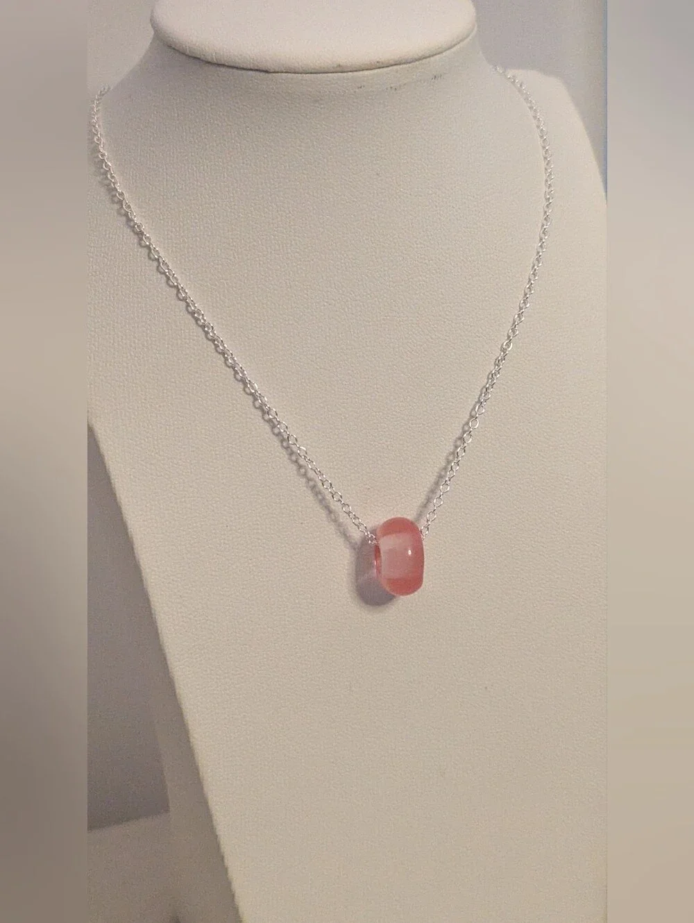 Delicate Strawberry Quartz Minimalist Bead Necklace